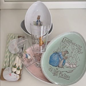 Set of two beautiful easter bunny dishes and more